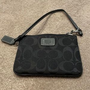 Coach black wristlet
